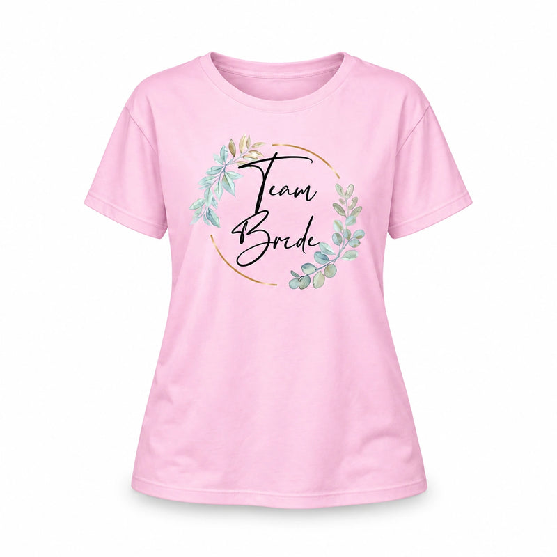 T-Shirt Bride & Team-Bride 02-Eukalyptus – Damen-Shirt für den Junggesellinnenabschied