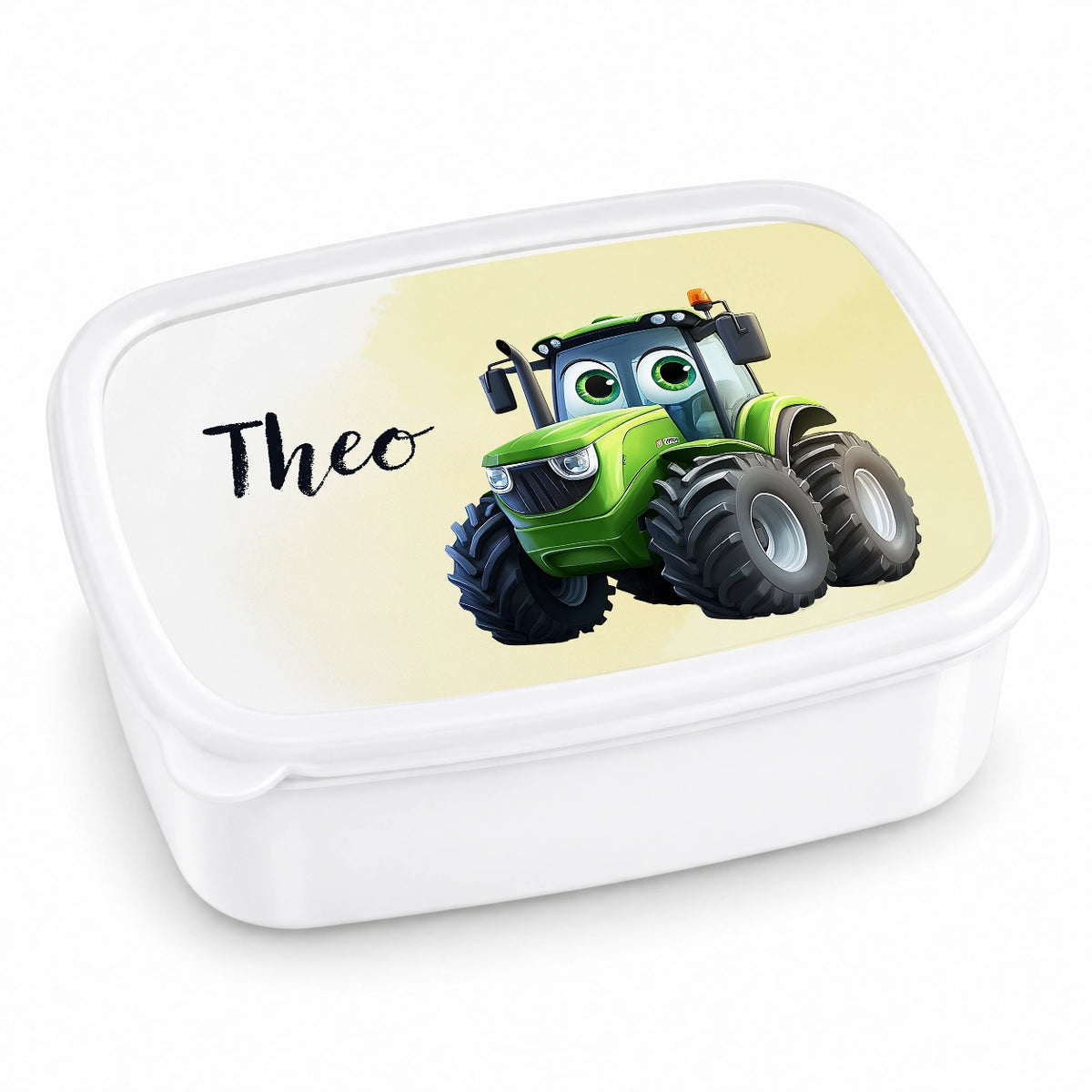 Brotdose mit Namen Traktor 02 – Personalisierte Lunchbox für Schule & Kindergarten versch. Farben