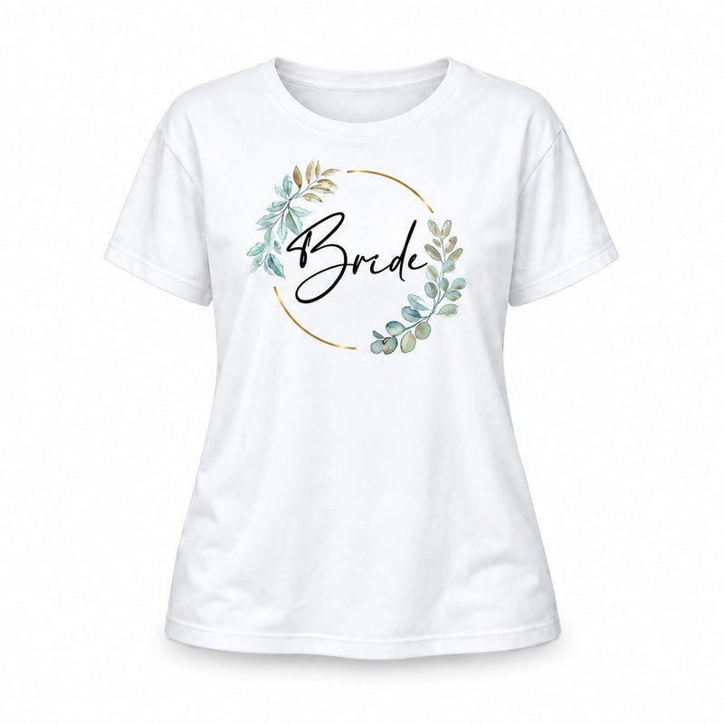 T-Shirt Bride & Team-Bride 02-Eukalyptus – Damen-Shirt für den Junggesellinnenabschied