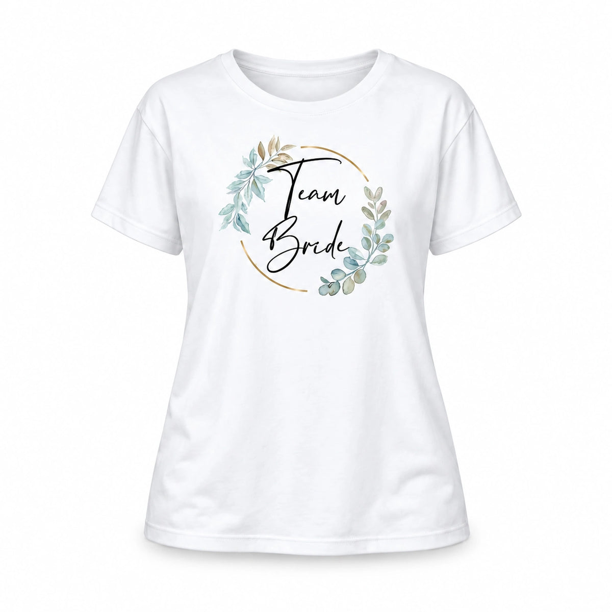 T-Shirt Bride & Team-Bride 02-Eukalyptus – Damen-Shirt für den Junggesellinnenabschied