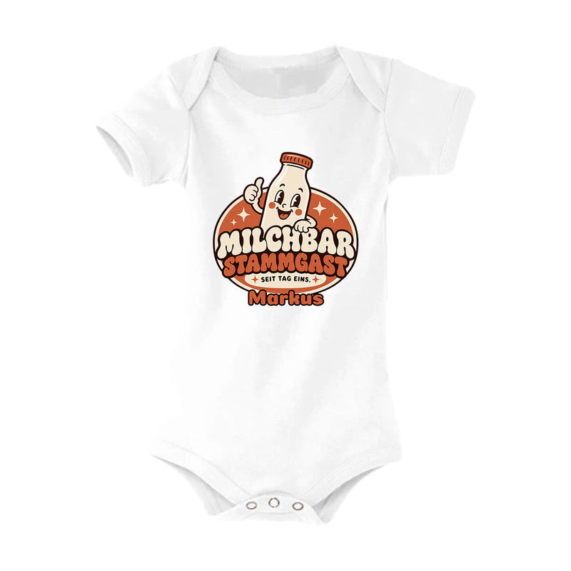 Personalisierter Babybody „Milchbar“ mit deinem Wunschnamen – 03/06M (60/67)
