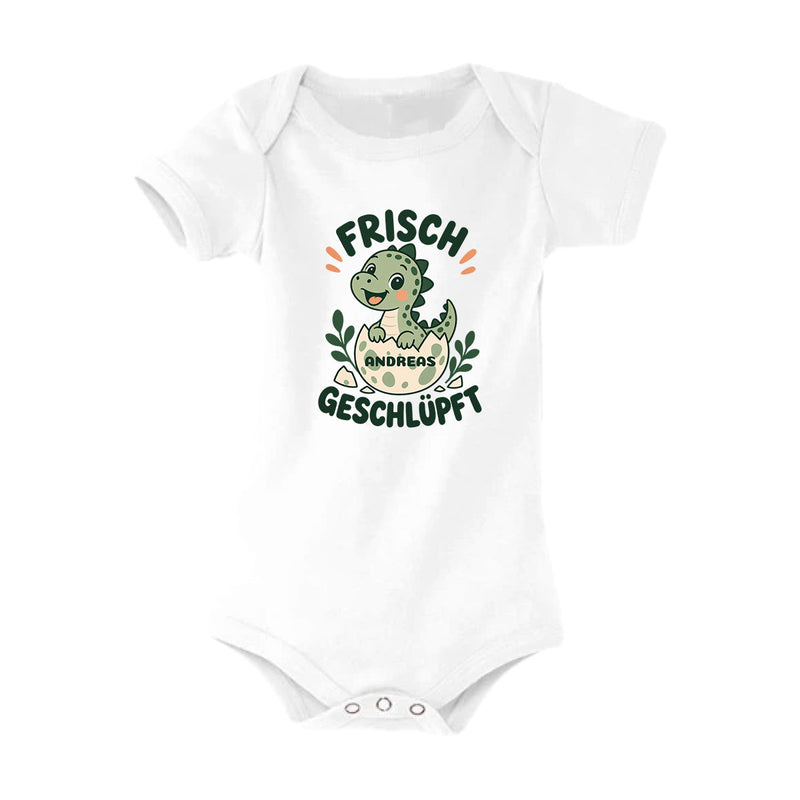 Personalisierter Babybody „Frisch Geschlüpft“ mit deinem Wunschnamen – 03/06M (60/67)