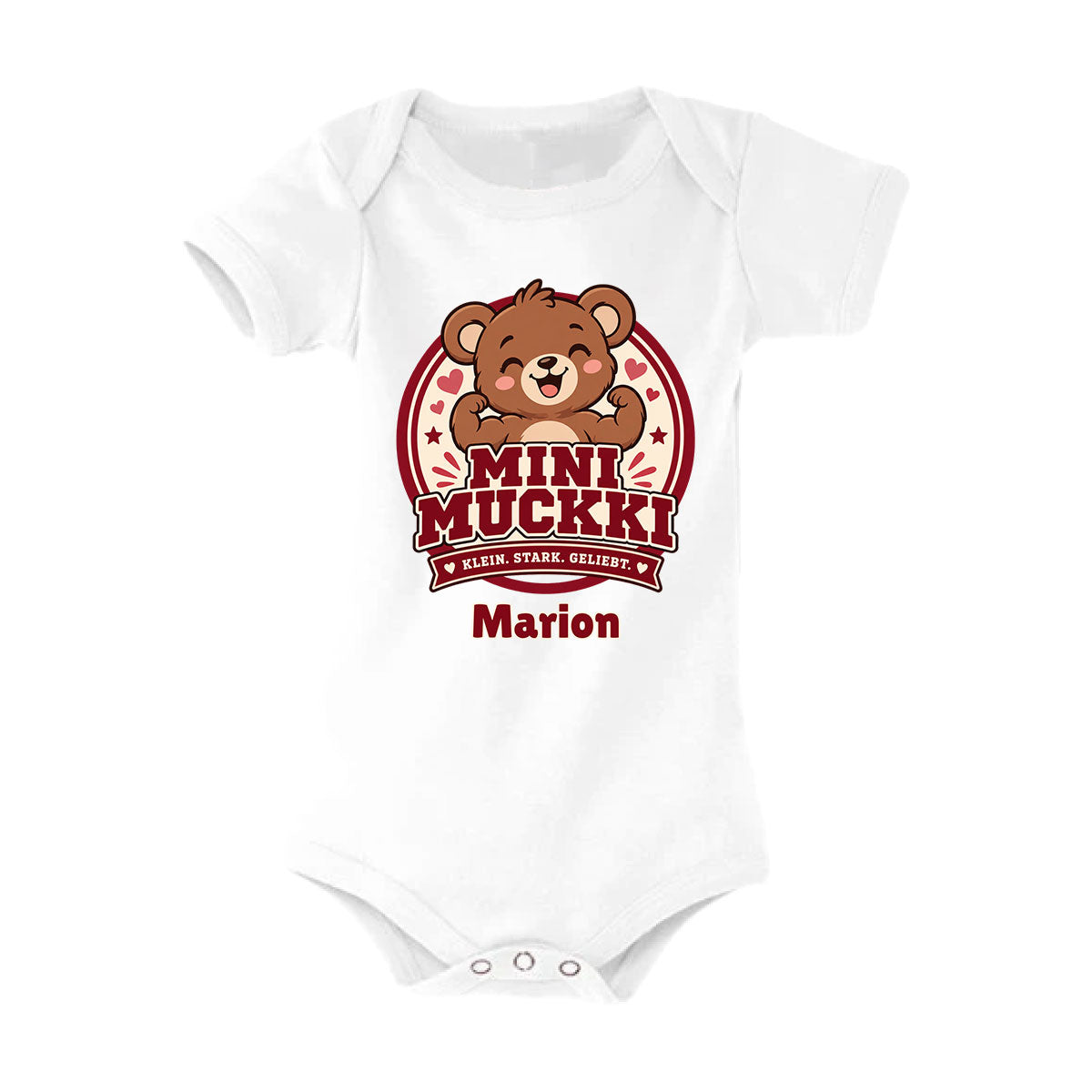 MUCKKI-PRO:813094dd71497ce9c0226791e4ce432c83374fe276290c143e9a2616f6727a0a:Personalisierter Babybody „Mini Muckki“ mit deinem Wunschnamen