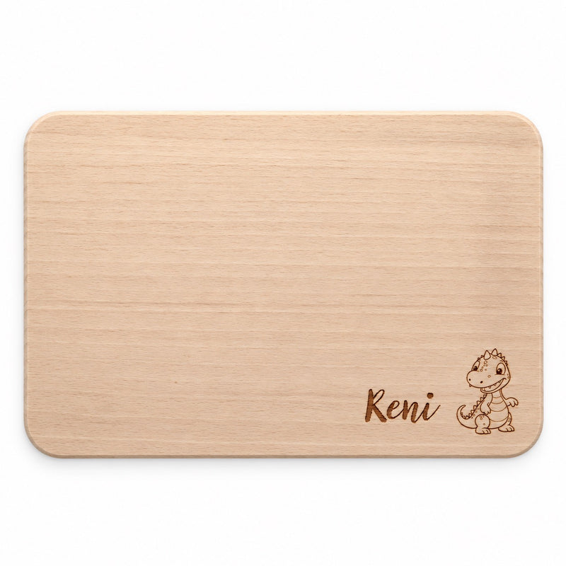 Frühstücksbrett personalisiert Dino 3.1  ,Holzbrett, Brettchen personalisiert