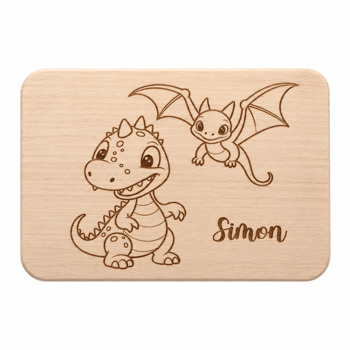 Frühstücksbrett personalisiert Dino 6 ,Holzbrett, Brettchen personalisiert