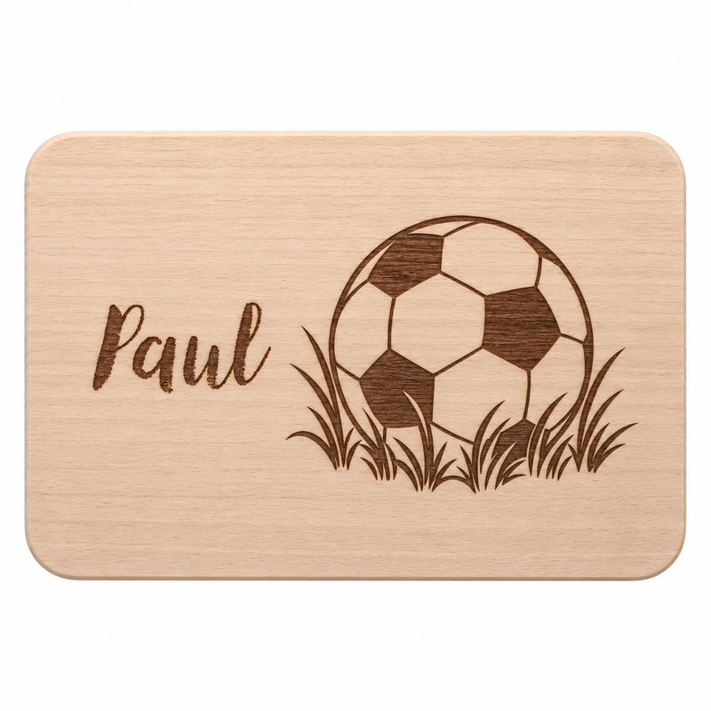 Frühstücksbrett personalisiert Fußball 3, Holzbrett, Brettchen personalisiert