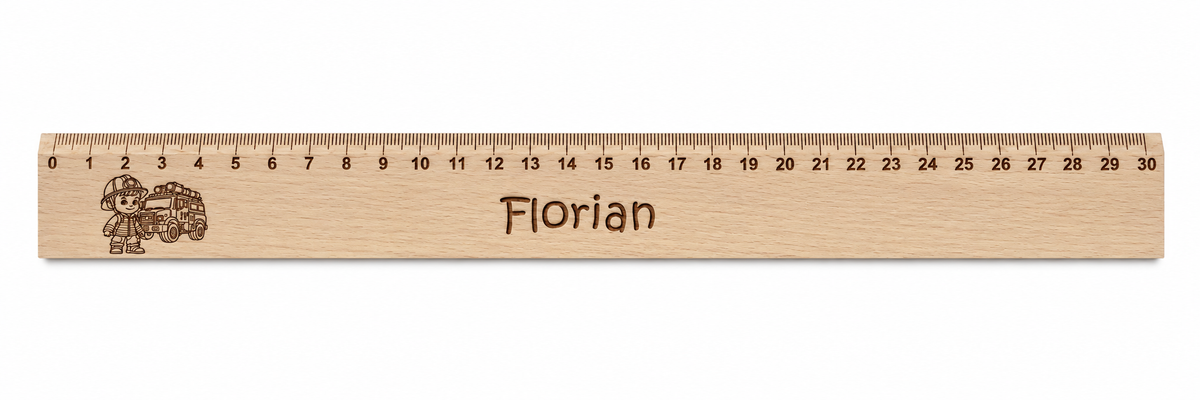Lineal Holz personalisiert Feuerwehr 1, 30cm