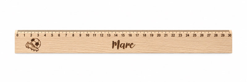Lineal Holz personalisiert Fußball 4, 30cm