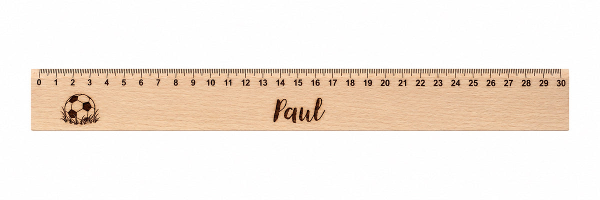 Lineal Holz personalisiert Fußball 5, 30cm