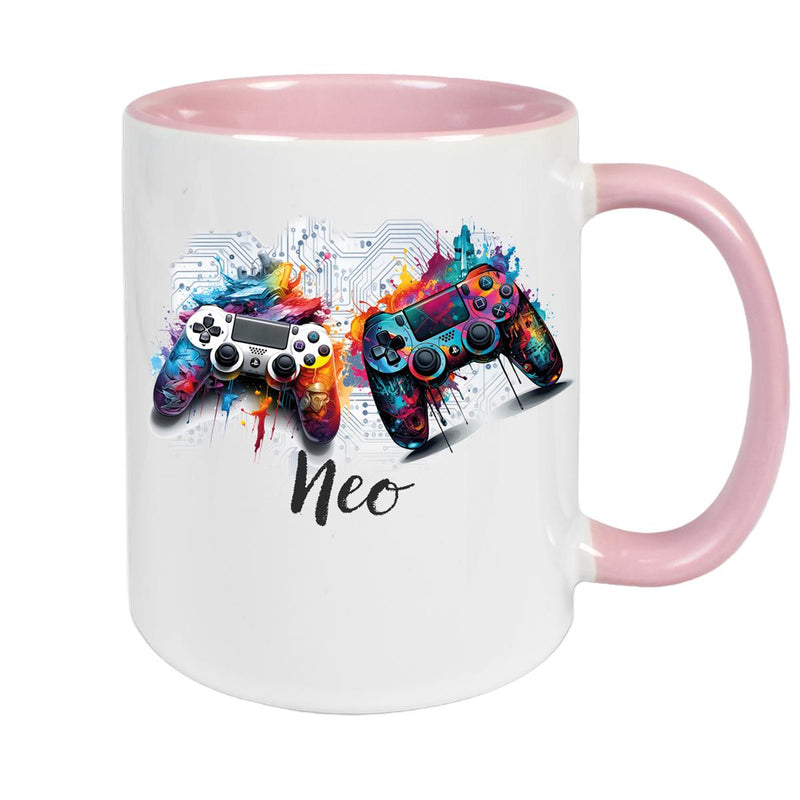 Tasse Gamer 1 Wunschname Keramik Kinderbecher personalisiert versch. Farben