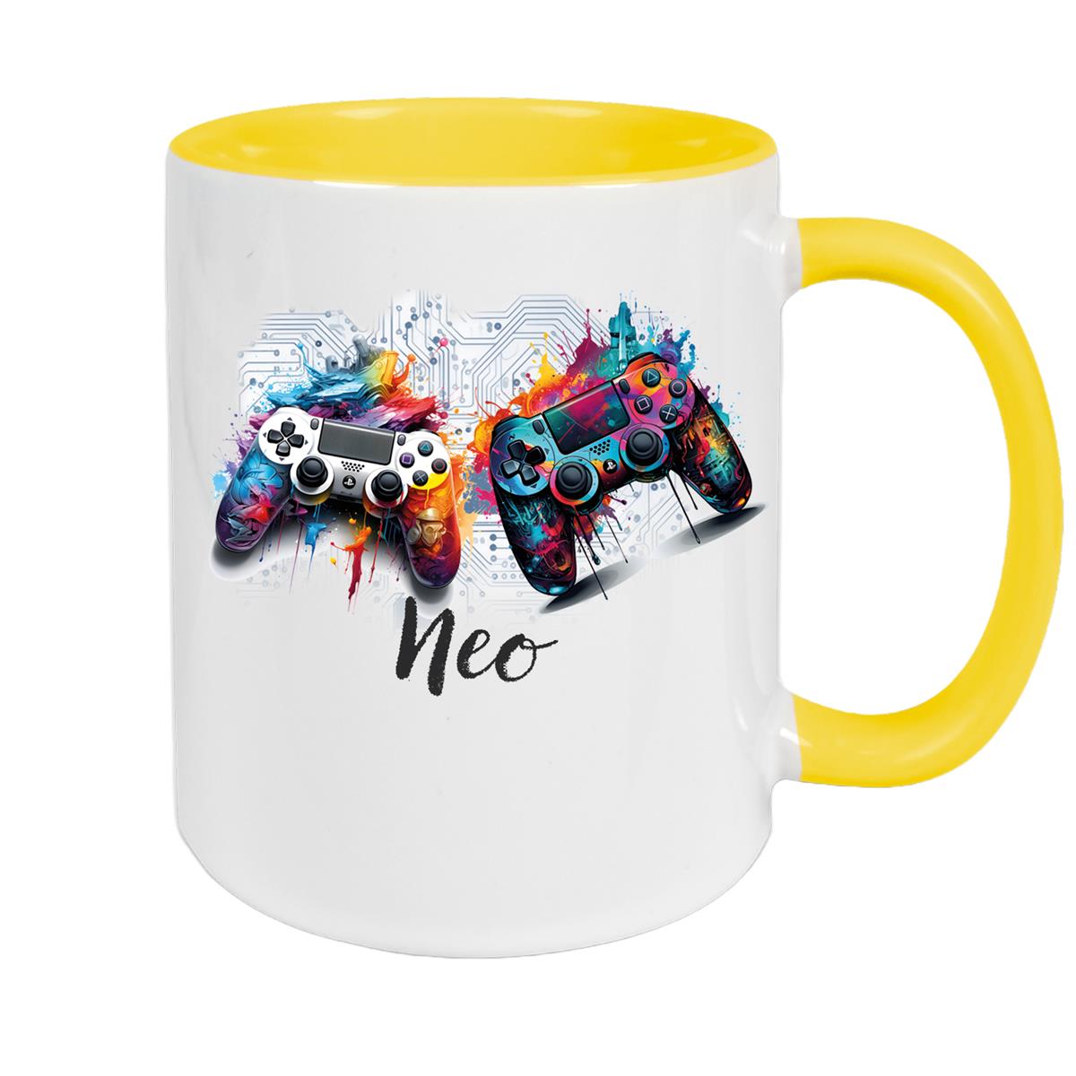 Tasse Gamer 1 Wunschname Keramik Kinderbecher personalisiert versch. Farben