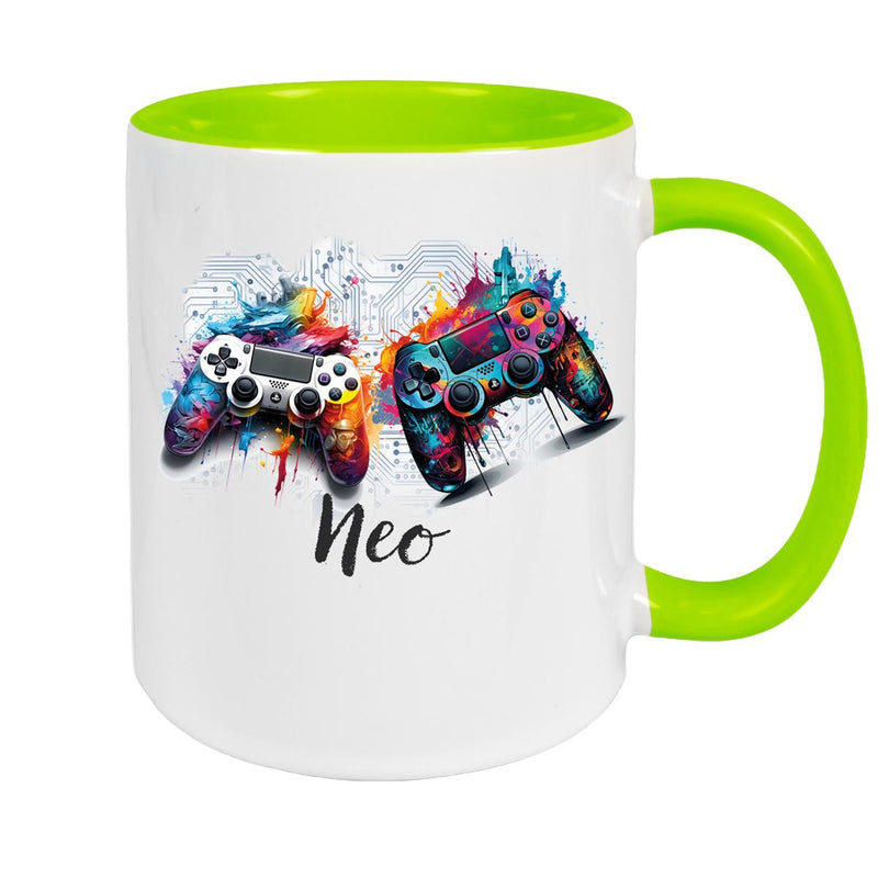 Tasse Gamer 1 Wunschname Keramik Kinderbecher personalisiert versch. Farben