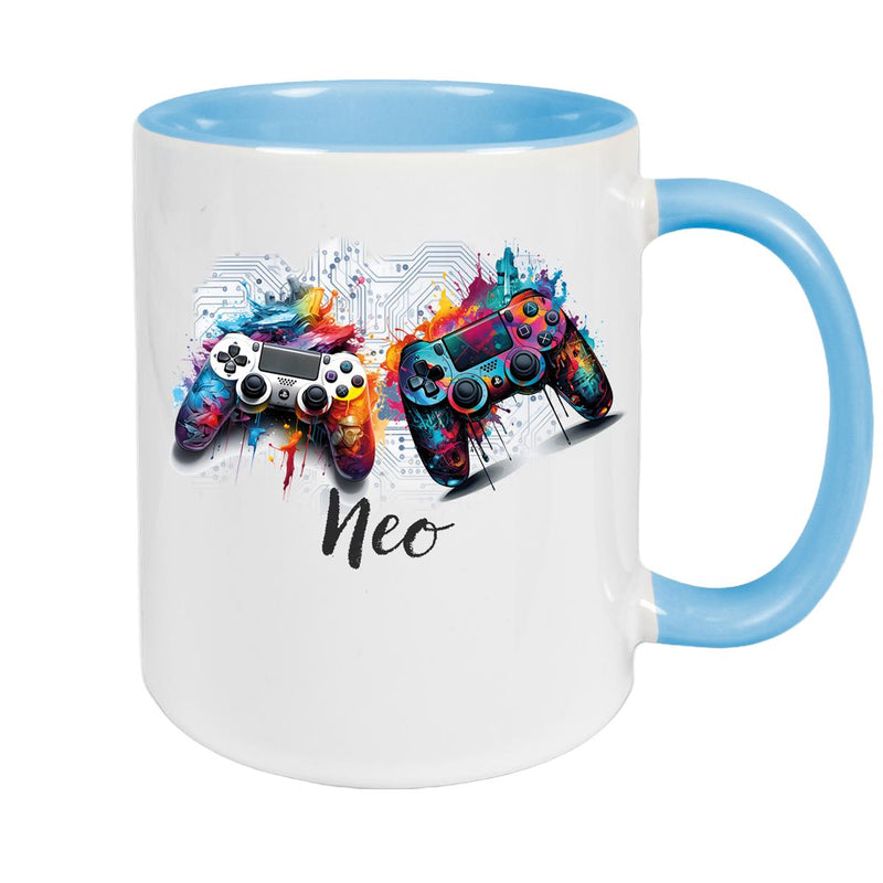 Tasse Gamer 1 Wunschname Keramik Kinderbecher personalisiert versch. Farben