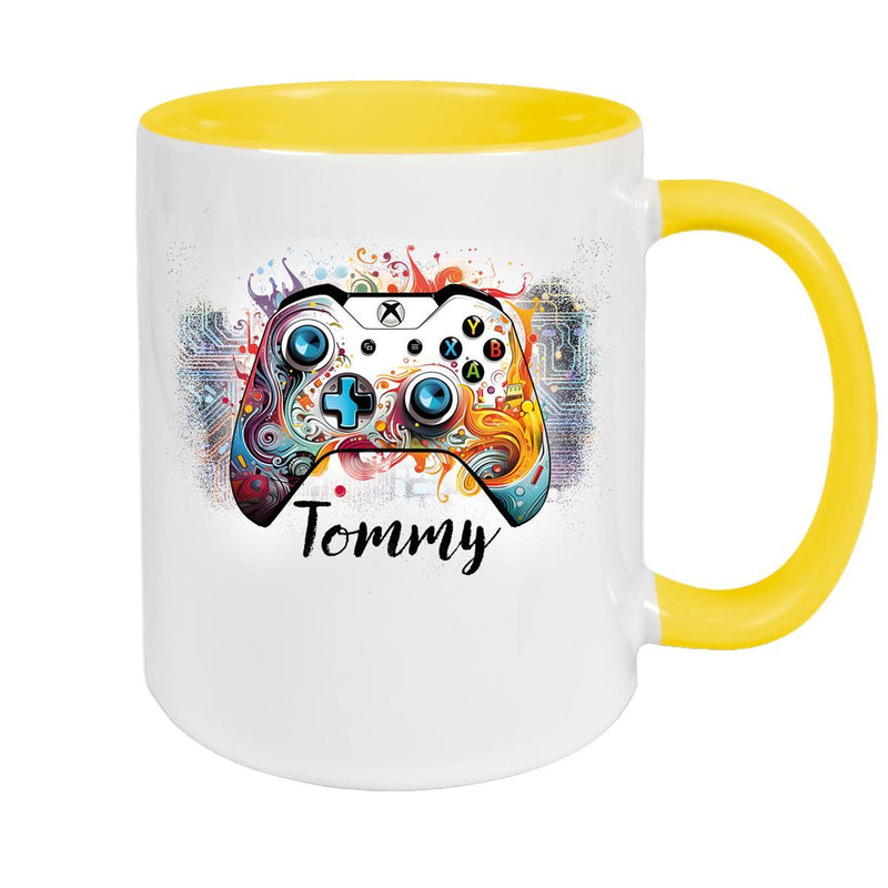Tasse Gamer 2 Wunschname Keramik Kinderbecher personalisiert versch. Farben