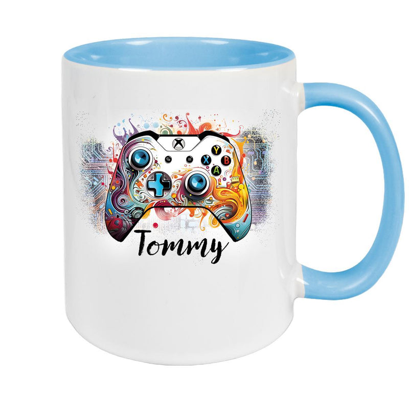 Tasse Gamer 2 Wunschname Keramik Kinderbecher personalisiert versch. Farben