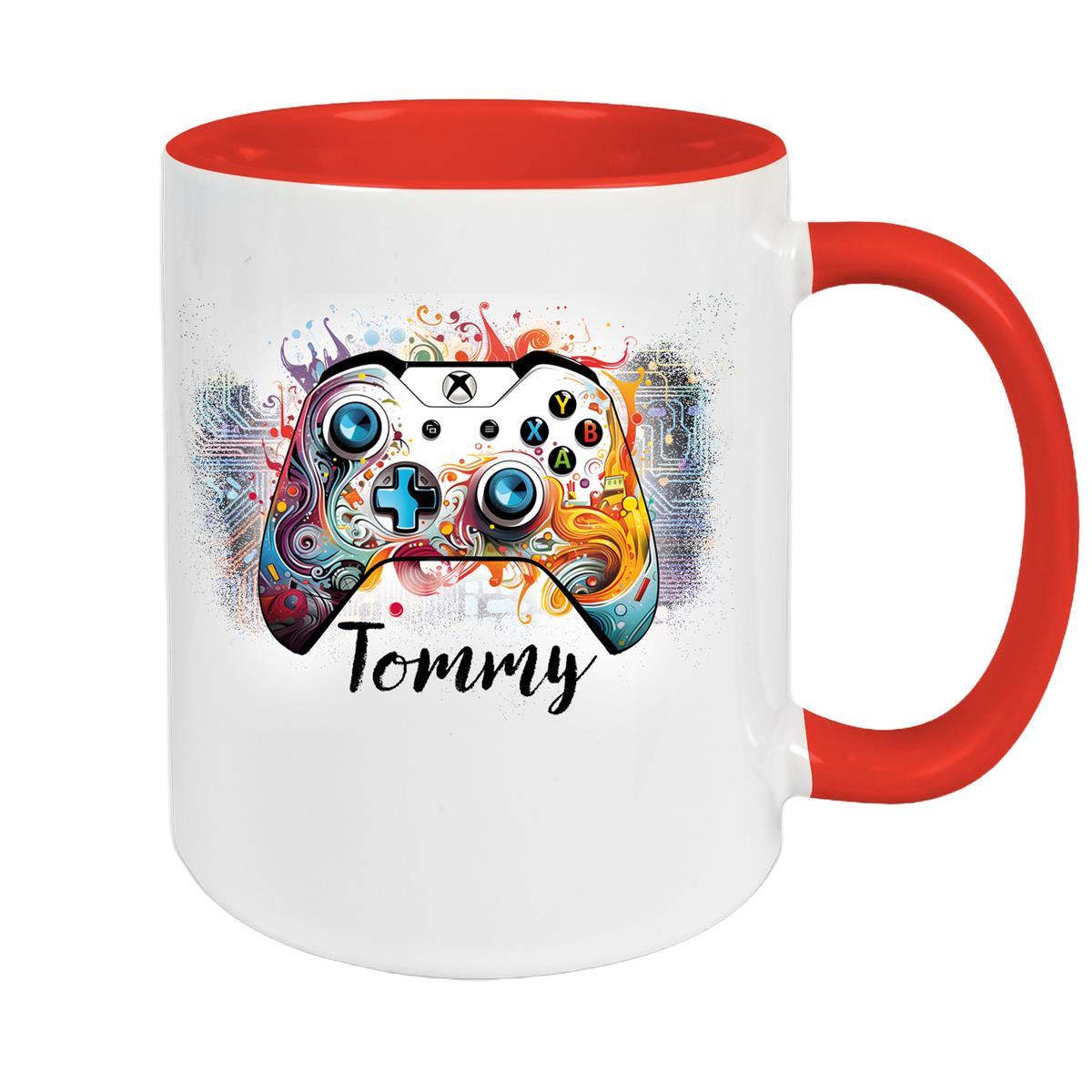 Tasse Gamer 2 Wunschname Keramik Kinderbecher personalisiert versch. Farben