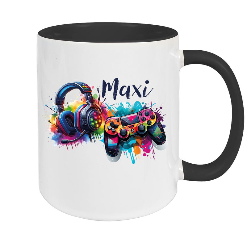 Gamer Mug with Name, Ceramic Children's Mug, Personalized, Various Colors