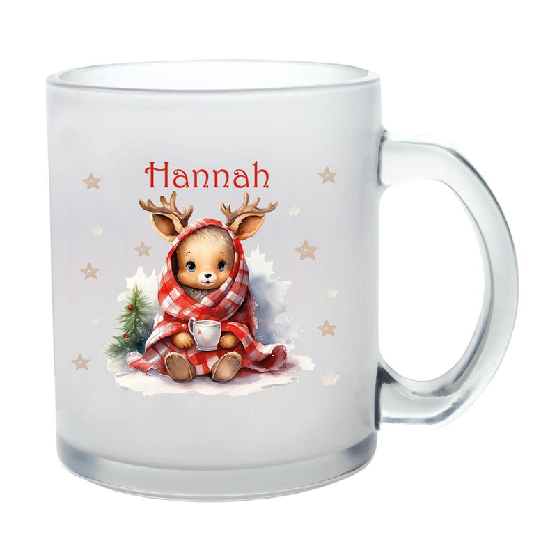 Milchglastasse Wunschname Weihnachten Rehlein 1 Glas Kinderbecher SONDEREDITION