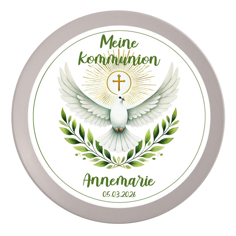 Tortenaufleger Kommunion Heiliger Geist1 Name & Datum (20cm)