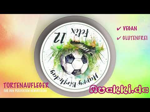 Tortenaufleger Geburtstag Fußball 4 Name & Zahl (20cm)