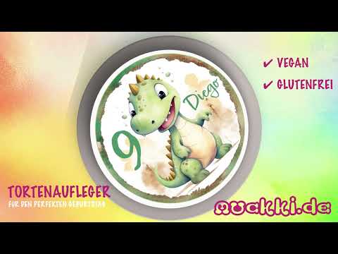 Tortenaufleger Geburtstag Dino 1 Name & Zahl (20cm)