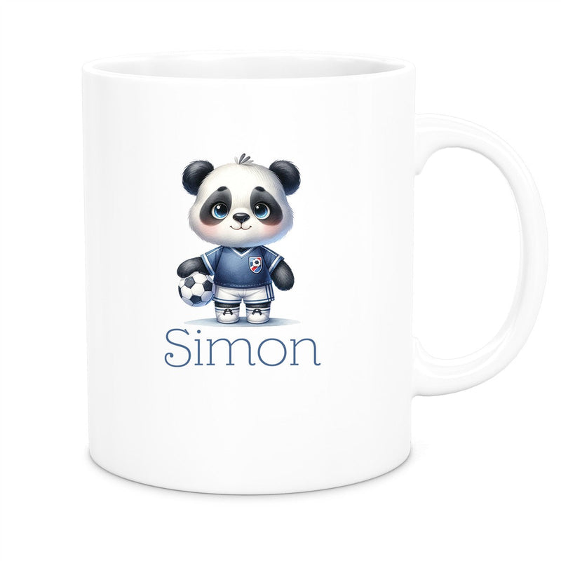 Tasse Wunschname Fußball 17 Personalisiert Panda Keramik Kinderbecher versch. Farben