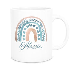 Tasse Wunschname Regenbogen 5 Keramik Kinderbecher versch. Farben