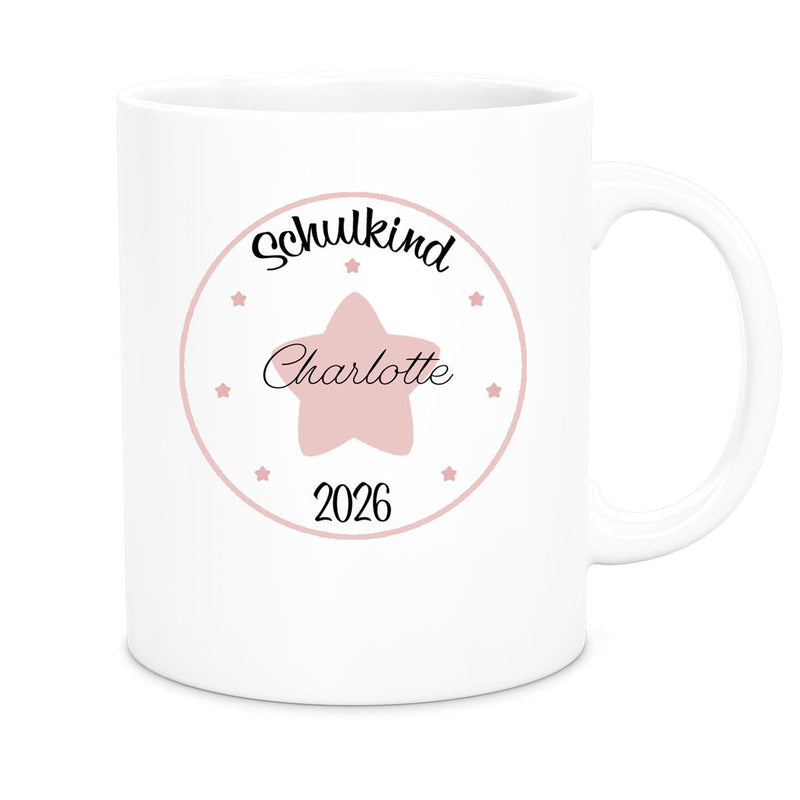 Tasse Schulkind 02 Wunschname Keramik Kinderbecher Personalisiert versch. Farben