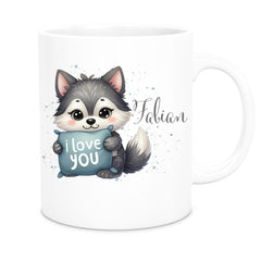 Tasse Liebe - Fuchs Valentinstag Wunschnamen Keramik personalisiert versch. Farben