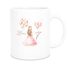 Tasse Geburtstag Prinzessin 2 Wunschname Keramik Kinderbecher Personalisiert versch. Farben