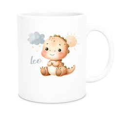 Tasse Dino 19 Wunschname Keramik Kinderbecher Personalisiert versch. Farben