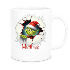 Tasse Wunschname Weihnachten Grinch 8 Keramik Kinderbecher versch. Farben