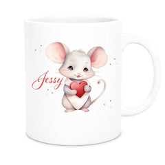 Tasse Liebe - Maus Valentinstag Wunschnamen Keramik personalisiert versch. Farben