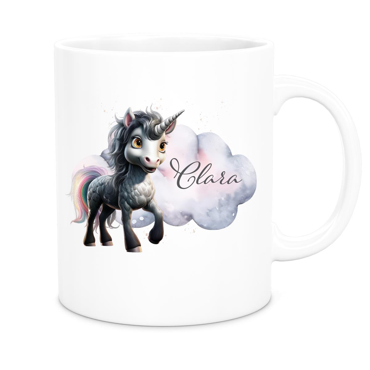 MUCKKI-PRO:d1bee65a1b45c533a3e293cc3076f4a20452ff915bd98298a0cf6fe8b355ace9:Tasse Einhorn 7 Wunschname Keramik Kinderbecher personalisiert versch. Farben