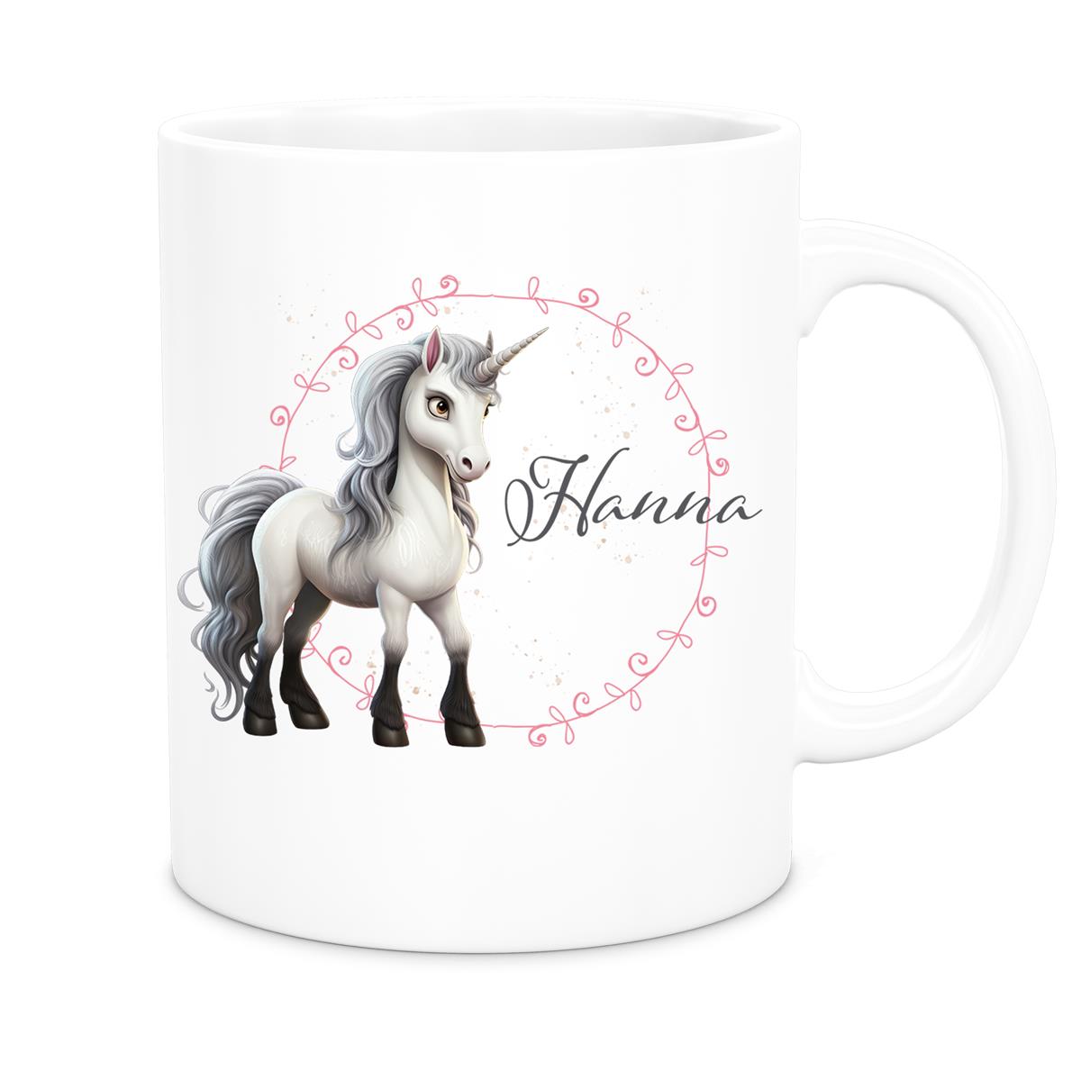 MUCKKI-PRO:256022732bde4ef2d1b7de2c9df5d3fb7d462ddb669e67f2eaca81802a753724:Tasse Einhorn 6 Wunschname Keramik Kinderbecher personalisiert versch. Farben