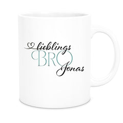 Tasse Wunschname Lieblings-Bro 1 personalisiert Keramik versch. Farben