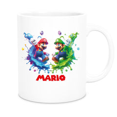 Tasse Wunschname Super-Mario 7 Keramik Kinderbecher personalisiert versch. Farben