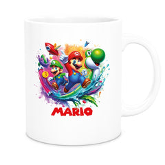 Tasse Wunschname Super-Mario 2 Keramik Kinderbecher personalisiert versch. Farben