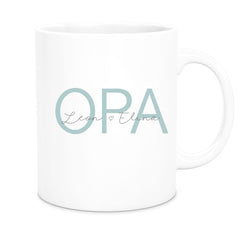 Tasse, Opa, Vatertag, Geburtstag 1 Wunschnamen Keramik Personalisiert versch. Farben