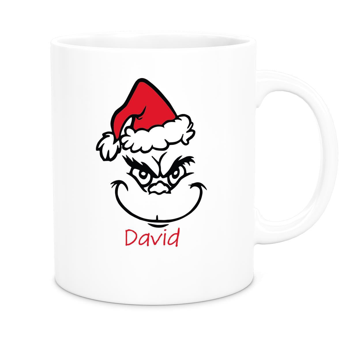 MUCKKI-PRO:d197de820a88e85f6095b54c6715341c6e9bab0cefcdb6a5452a0e23dc7b94f7:Tasse Wunschname Weihnachten Grinch 11 Keramik Kinderbecher versch. Farben
