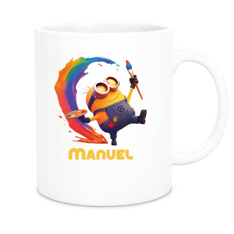 Tasse Minions Kinder Minion 4 Maler Wunschname Keramik Kinderbecher personalisiert versch. Farben