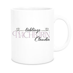 Tasse Wunschname Lieblings-Nachbarin 1 personalisiert Keramik versch. Farben
