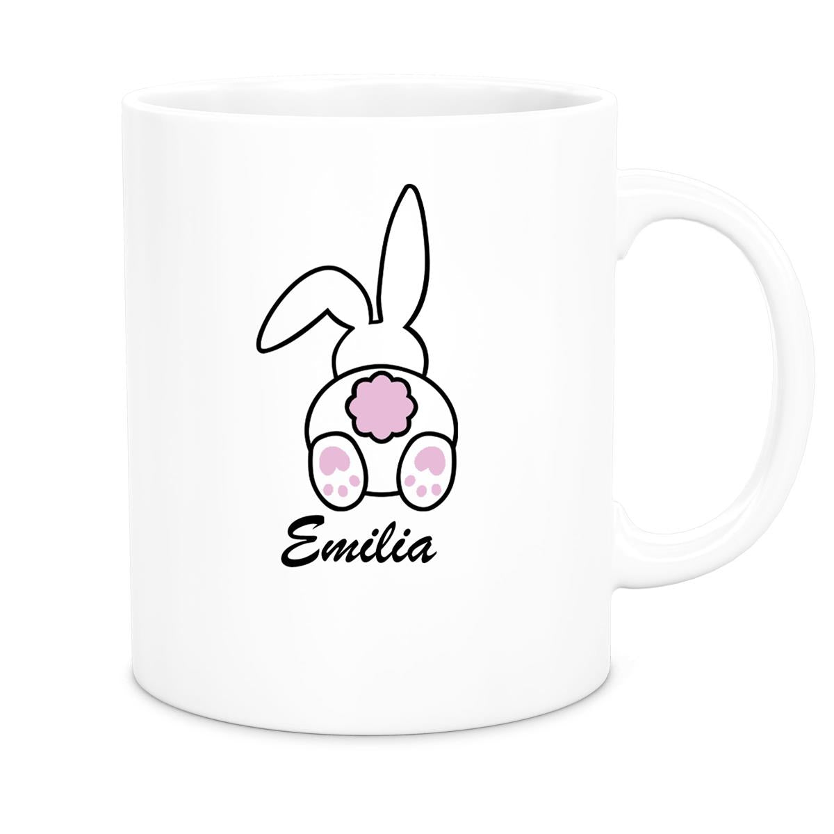 MUCKKI-PRO:9b17d5d05e0b54bee92cb1d5b868eef68aa7d70623922140adcd127d8406b14a:Tasse Ostern - Hase 3 Wunschnamen Keramik personalisiert versch. Farben