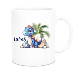 Tasse Dino 8 Wunschname Keramik Kinderbecher Personalisiert versch. Farben