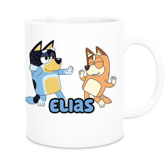 Tasse Bluey 1 Wunschname Keramik Kinderbecher personalisiert versch. Farben