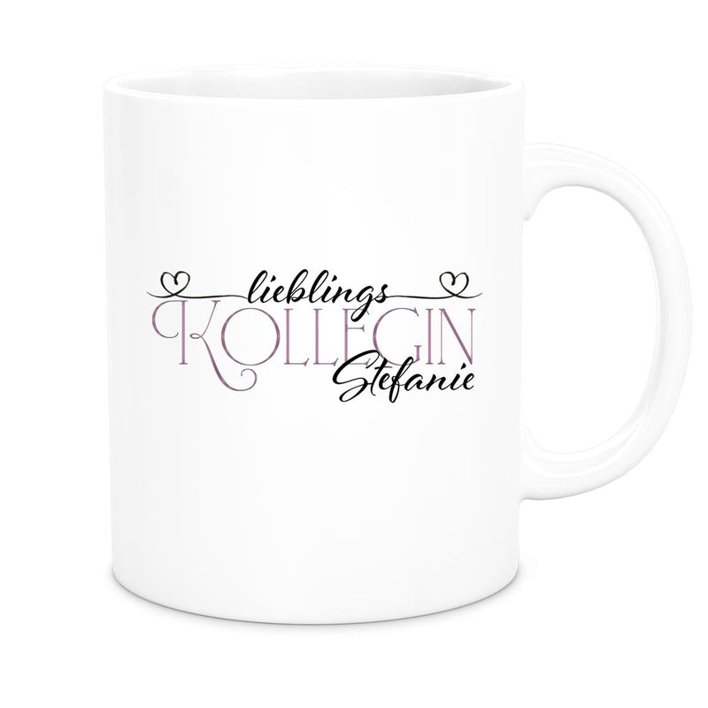 Tasse Wunschname Lieblings-Kollegin 1 personalisiert Keramik versch. Farben