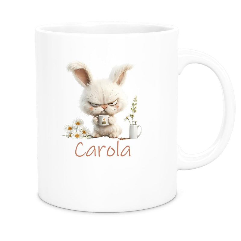 Tasse Ostern Grumpy-Bunny 1 Wunschnamen Keramik personalisiert versch. Farben