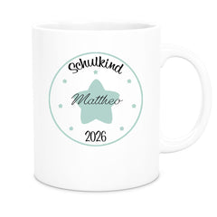 Tasse Schulkind 01 Wunschname Keramik Kinderbecher Personalisiert versch. Farben