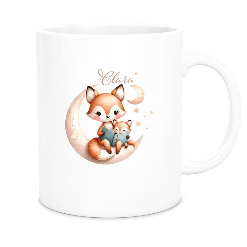 Tasse Wunschname Fuchs 2 Keramik Kinderbecher versch. Farben