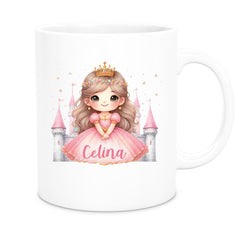 Tasse Kinder Prinzessin 3 Wunschname Keramik Kinderbecher personalisiert versch. Farben